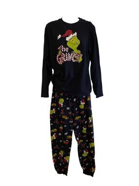 The Grinch Small Matching Pajama Set Long Sleeve Pants Cotton Blend
